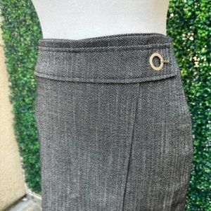 Brand New Grey/Black/White Knitted Work Skirt High Waist with Metal Details SZ 2